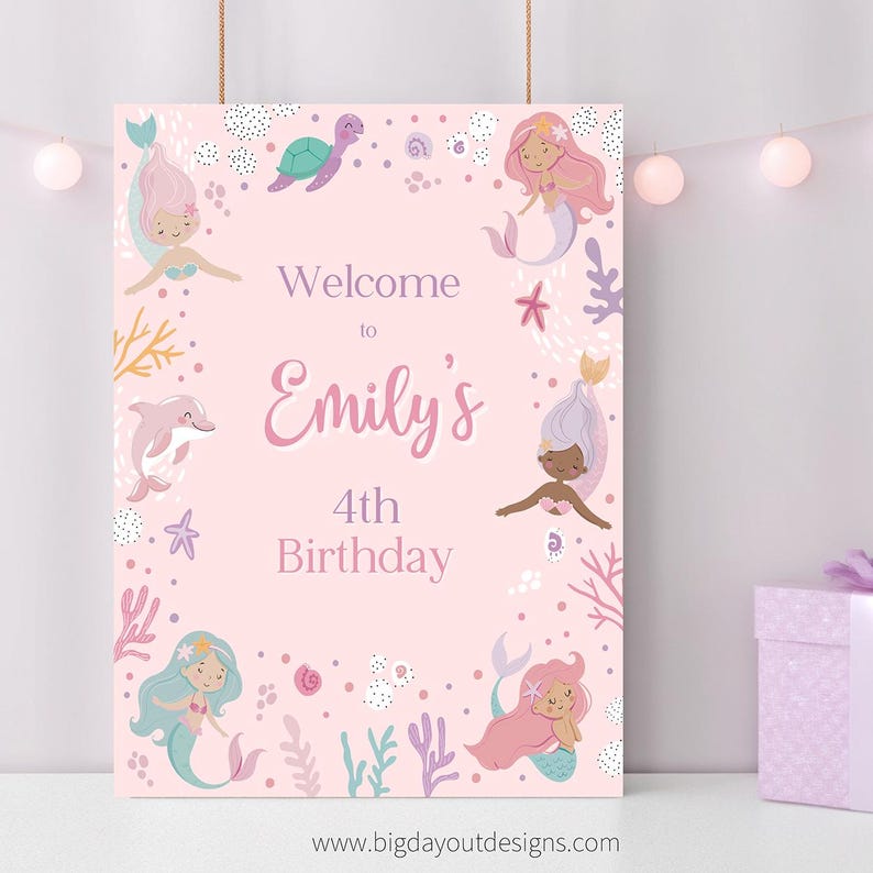 Mermaid Theme Welcome Sign