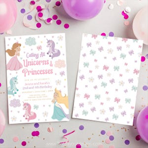 Double Birthday Invitation Princess