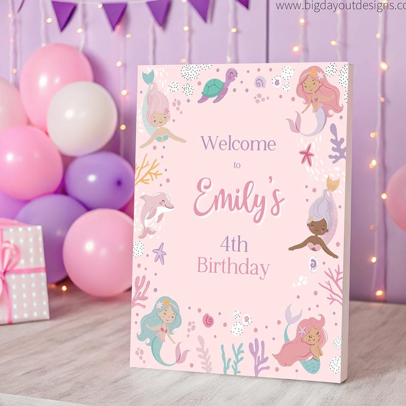 Mermaid Theme Welcome Sign