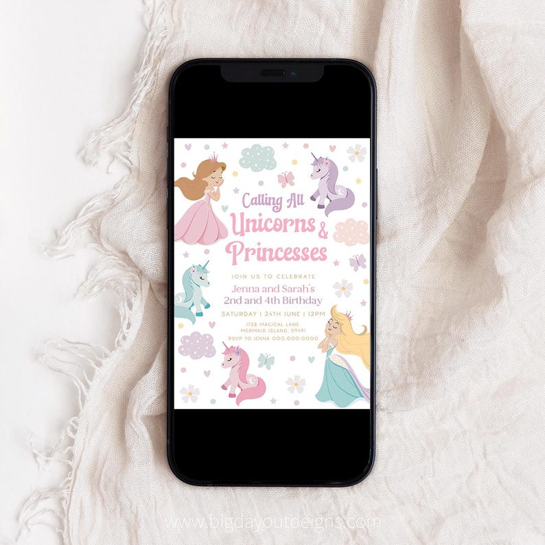 Joint Birthday Invitation Princess