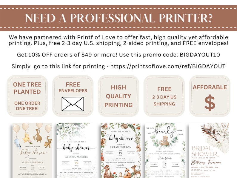 May include: A collection of printable baby shower invitations with woodland animal themes. The invitations feature a variety of designs, including a bear, a deer, and a fox. The text on the invitations includes the words "baby shower", "bridal shower", and "we can bearly wait".