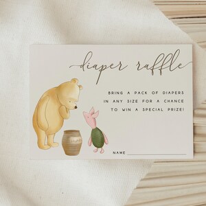 Diaper Raffle Ticket | Diaper Raffle Sign | Classic Winnie the Pooh ...