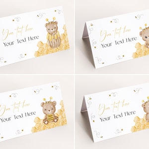 Bumble Bee Editable Baby Food Label. Party Name Place Card. Printable Girl Boy Themed Supplies. Decoration Ideas Baby Shower Birthday. J1 J5