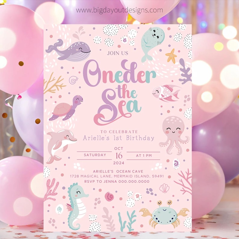 Ocean Birthday Party Invitation