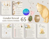 Winnie the Pooh Gender Reveal Games Bundle Classic Pooh Gender Neutral Printable Card Vintage Pooh Bear Digital Game Girl Boy Activities N1