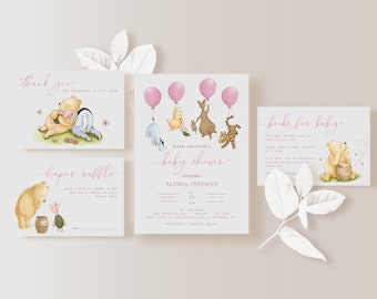 Invitation Zazzle Party City Winnie The Pooh Baby Shower