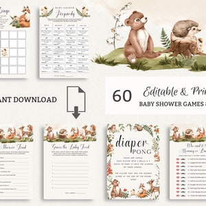 Woodland Baby Shower Games. Baby Shower Games Bundle Activities. Baby Shower Bingo Printable Games. Baby Shower Family Feud. Wishes for Baby