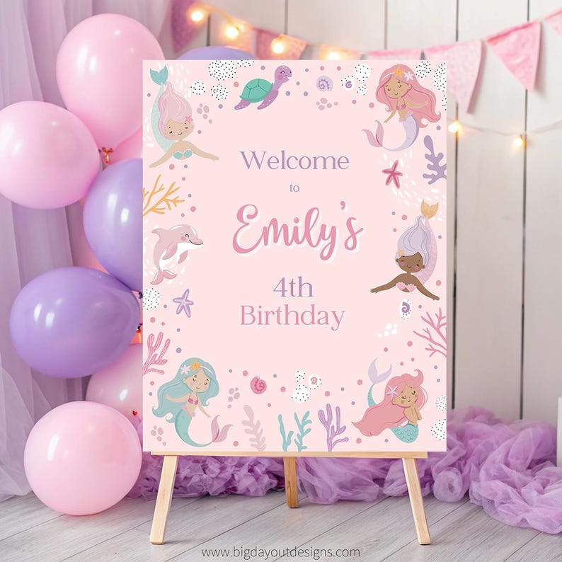 Mermaid Theme Welcome Sign