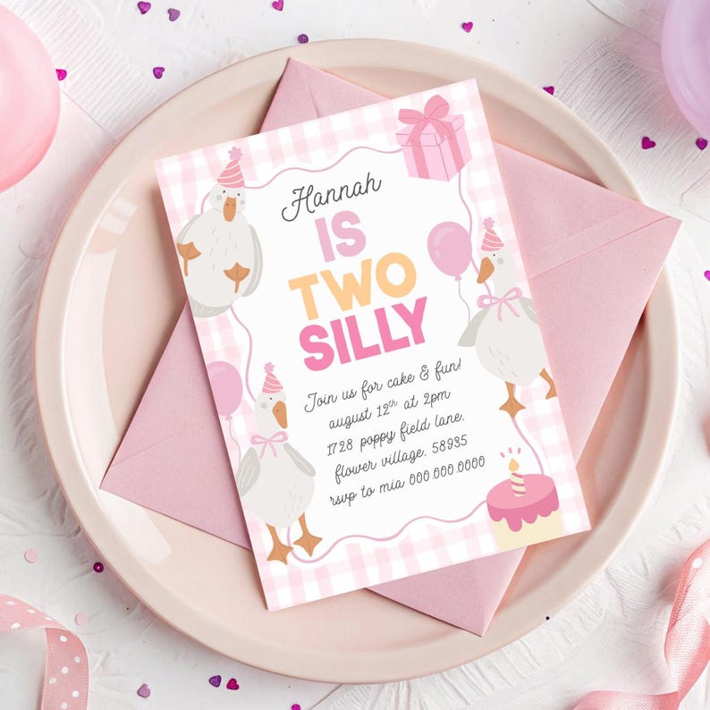 Silly Goose Second Birthday Invite