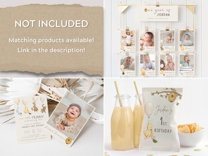 Winnie the Pooh Onderful Birthday Souvenir Tag. Thank You for Coming Printable Thank You Tags. Vintage Pooh 1st Birthday Party Favour Tag B2 immagine 7