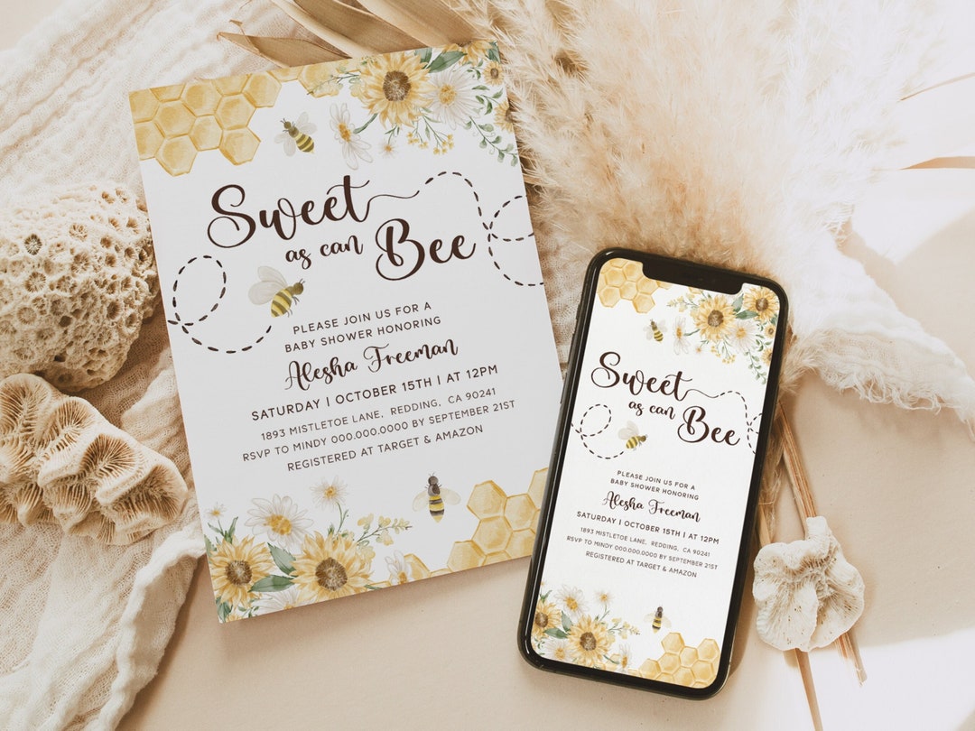 Sweet as Can Bee Themed Baby Shower. Bees Baby Shower Themes. Custom