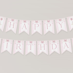 One Silly Goose Birthday Bundle Editable Pink Bow Goose Party Set Girls Coquette Gingham Decor Printable 1 Year Old Birthday Baby Package G7