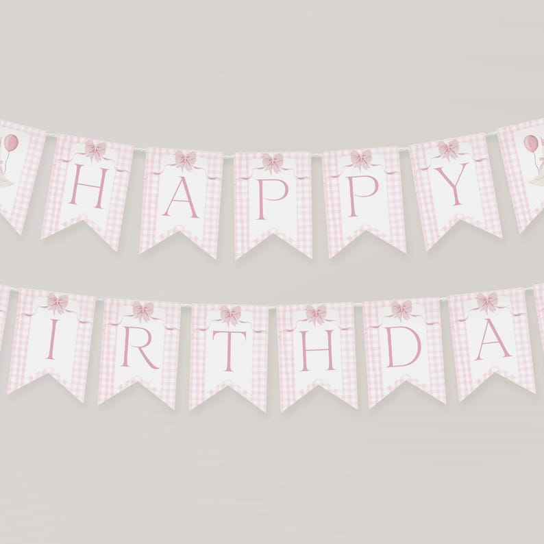 One Silly Goose Birthday Bundle Editable Pink Bow Goose Party Set Girls Coquette Gingham Decor Printable 1 Year Old Birthday Baby Package G7