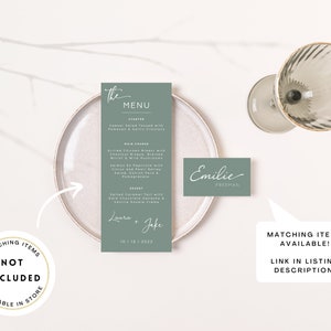 Sage Green Wedding Place Cards. Place Cards Template. Escort Cards. Wedding Name Cards. Name Place Cards. Downloadable Name Place Setting. image 7