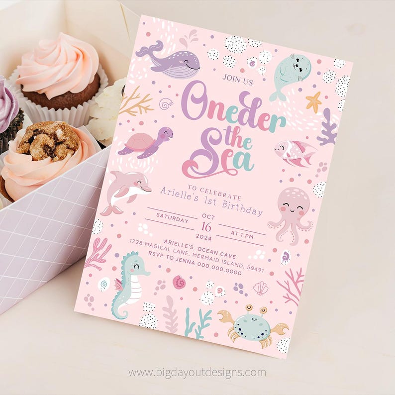 Oneder the Sea Birthday Invitation