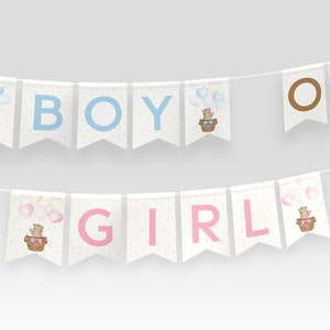 Teddy Bear Banner. Gender Reveal Decor. Boy OR Girl Banner Ideas ...