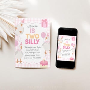 Silly Goose 2nd Birthday Invitation