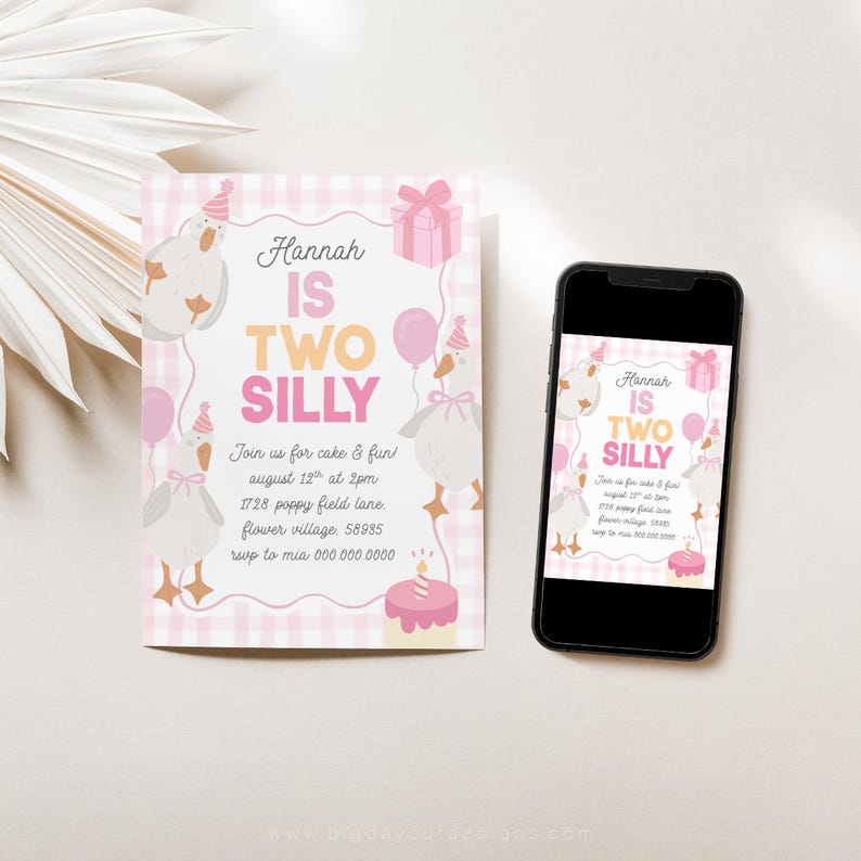 Silly Goose 2nd Birthday Invitation