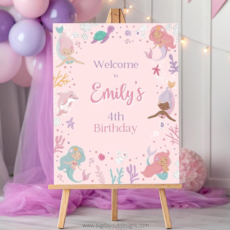 Mermaid Theme Welcome Sign