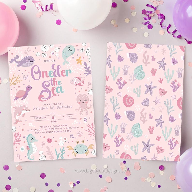 Oneder the Sea Birthday Invitation