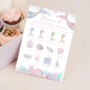 Mermaid Scavenger Hunt. Printable Treasure Hunt for Kids Under the Sea ...