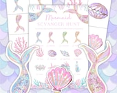 Mermaid Scavenger Hunt. Printable Treasure Hunt for Kids Under The Sea Fun Birthday Party Game Indoor Outdoor Activities Instant Download Z8