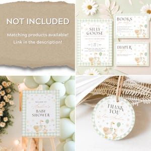 Gender Neutral Gingham Goose Baby Shower Bundle