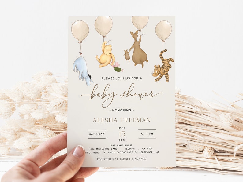 Winnie the Pooh Baby Shower Invitations