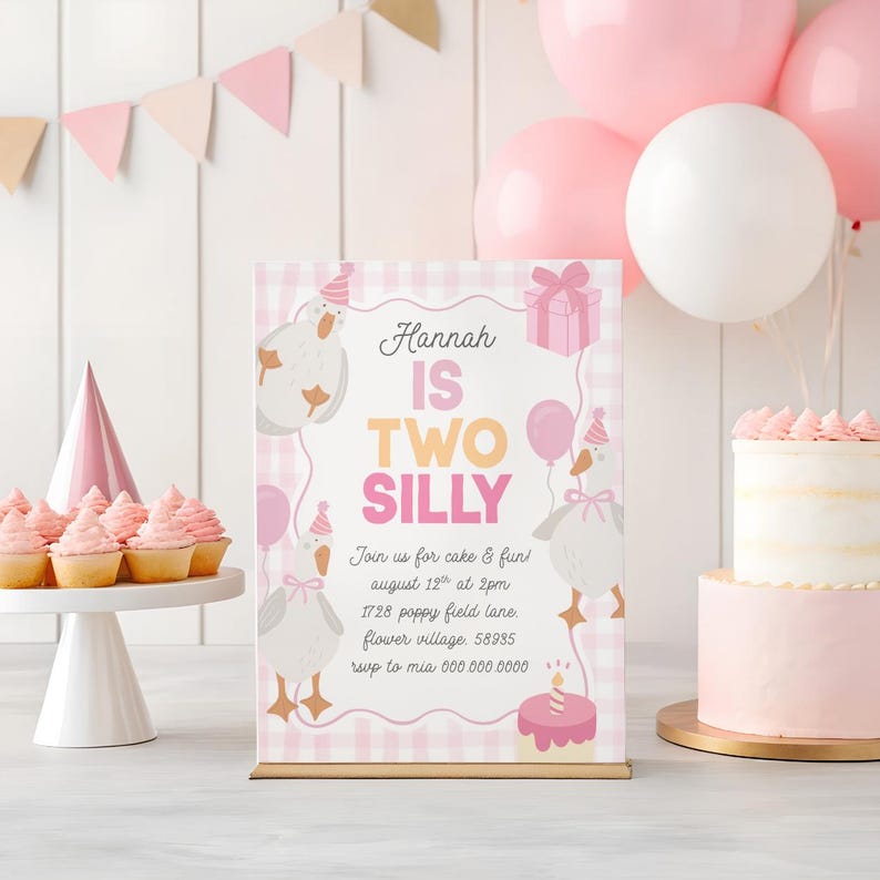 Girls Silly Goose Invitation