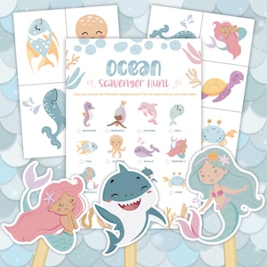 Under the Sea Scavenger Hunt. Printable Mermaid & Shark Treasure Hunt ...