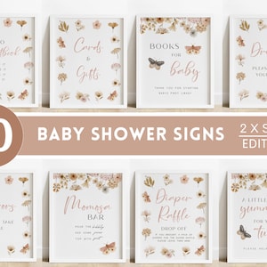 Butterfly Baby Shower Decorations Girl. Boho Baby Shower. Pink Butterfly Signage Bundle. Digital Download Editable Templates Mimosa Bar Sign