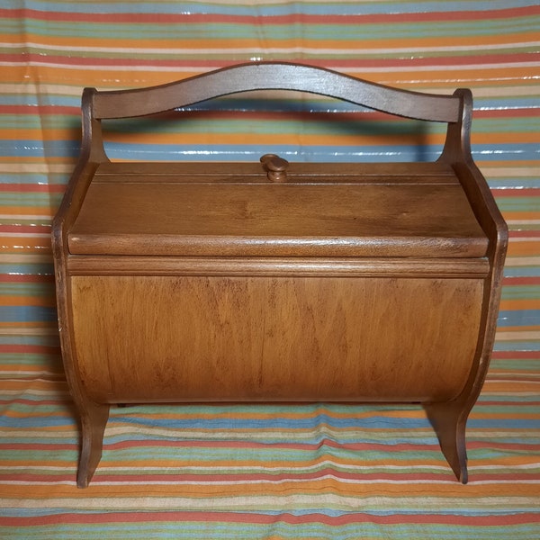 Antique Wood Sewing Box