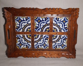 Vintage Mexican Tile Serving Tray