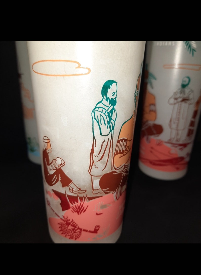 6 Vintage Famous Ohio Indian Glasses From Bonded Oil Etsy