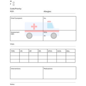 EMS Patient Care Report Template PDF Instant Download - Etsy