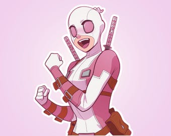 Handmade Gwenpool Sticker: Durable Matte Vinyl Decal