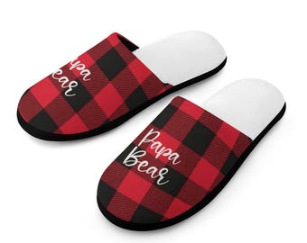 Pantuflas de franela de algodón para hombre de Papa Bear