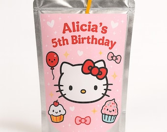 Custom Hello Kitty-Inspired Capri Sun Labels – Digital or Printed Party Favor
