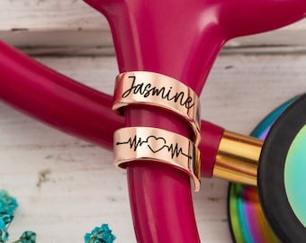 Personalized Stethoscope Name Tag, Custom Stethoscope Tag,Nurse RN Doctor Midwife Gift,Stethoscope Accessories,Stethoscope Ring,for Doctor
