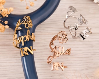 Stethoscope Personalized Name Tag with Birthflower,Birthflower Stethoscope Charm,Stethoscope ID Tag,Medical Assistant RN,Gift for Doctor