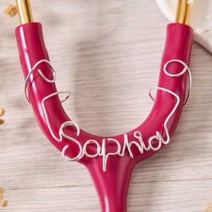 Personalized Stethoscope ID Tag,Stethoscope Charm,Stethoscope Name Tag,Stethoscope ID Ring,Stethoscope Accessories,Nurse Graduation Gift
