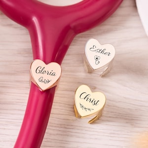 Personalized Engraved Stethoscope Tag With Name,Stethoscope Charm Tag,Stethoscope ID Ring,Back To School Gifts,RN Doctor/Nurse Gift For Her