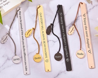 Personalised Bookmark,Teacher Appreciation Gifts,Enjoy The Next Chapter 2024 Class Graduation Gifts for Women,Anniversary Retirement Gift