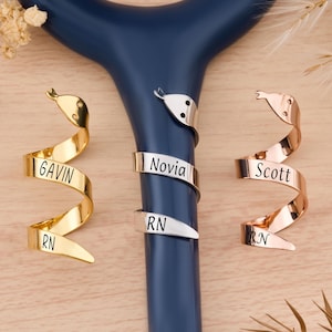 Personalized Stethoscope ID Tag,Caduceus Name Tag,Nurse Stethoscope ID Ring,Custom Stethoscope Charm,Nurse Graduation Gifts,BSN Gift
