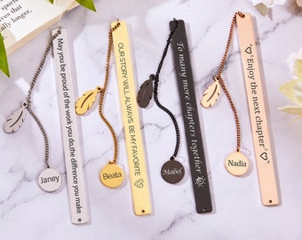 Personalised Bookmark,Metal Bookmark,Custom Quote Bookmark,Anniversary Bookmark,Enjoy The Next Chapter Graduation Gift,Gift for Book Lovers