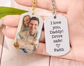 Custom Photo Keychain for Dad,Father’s Day keychain,Gift for New Dad,Custom Fathers Keychain,New Dad Gift,Bonus Dad Gift,Fathers Day Gift