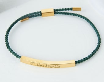 Braccialetto personalizzato con nome inciso, Braccialetto personalizzato, Braccialetto dell'amicizia, Braccialetti per coppie, Braccialetto in argento, Regalo per damigella d'onore, Regalo per lei