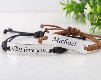 Letter Bracelet,Personalized Name Bracelet,Custom Bracelet,Handmade Braided Rope Bracelet,Couple Bracelets,Boyfriend bracelet ,Bracelet Men