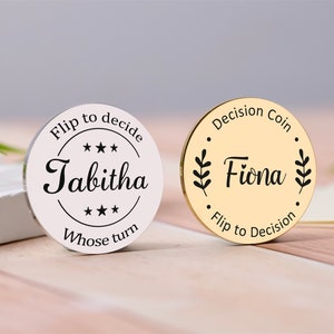 Personalized Decision Maker Coin,Custom Couples Flip Coin,Argument Solver,Decision Coin,Flip to Decide Coin Couples Gift For Him
