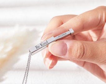 Wees een beetje een teef ketting cadeau zus, cadeau idee collega sarcastische grap cadeau, beste vriend grappig cadeau, idee moederdag cadeau, herdenkingsketting
